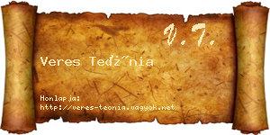 Veres Teónia névjegykártya